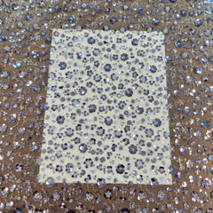 Ditsy floral beaded sequin mesh fabric