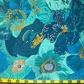 Floral Print Cotton (green/yellow/teal)