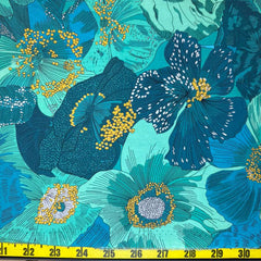 Floral Print Cotton (green/yellow/teal)