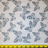 Butterfly Print Cotton (Pink/black/white)