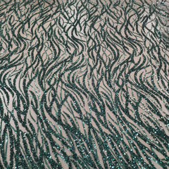 Flowing flame Beaded Sequin Lace (Green)