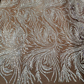 Silver Beaded Lace (Plume Swirl)