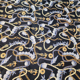 Printed Charmeuse Satin (Regal Chain and Tassel)