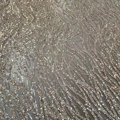 Flowing flame Beaded Sequin Lace (Rosegold)