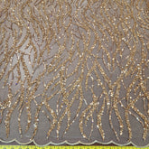 Flowing flame Beaded Sequin Lace (Gold)