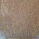 Flowing flame Beaded Sequin Lace (Gold)