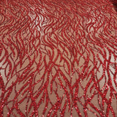 Flowing flame Beaded Sequin Lace (Red)