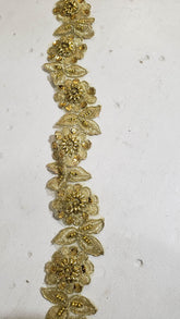 Beaded floral Embroidery Trim