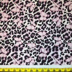 Butterfly Print Cotton (Pink/leopard)