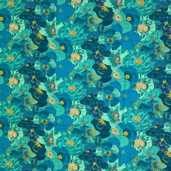 Floral Print Cotton (green/yellow/teal)
