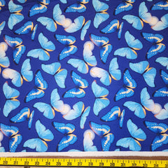 Butterfly Print Cotton (blue/yellow)