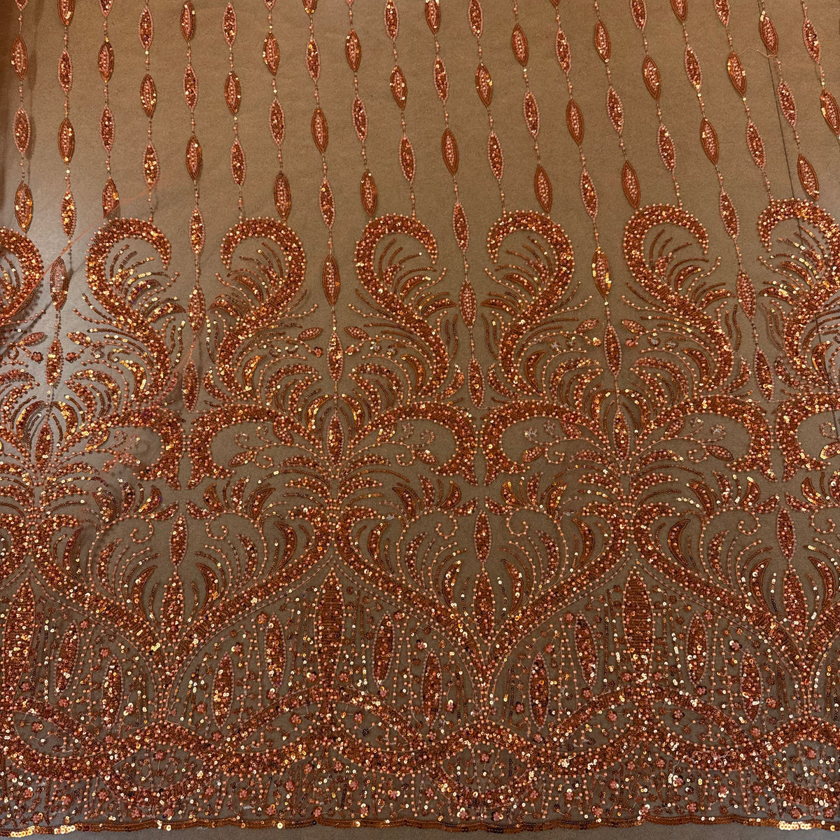Cascadia Beaded Sequin Lace (Orange)
