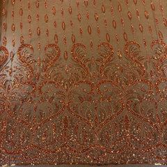 Cascadia Beaded Sequin Lace (Orange)