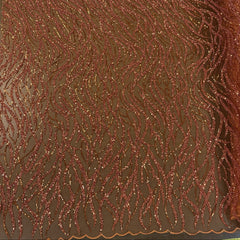 Flowing flame Beaded Sequin Lace (Orange)