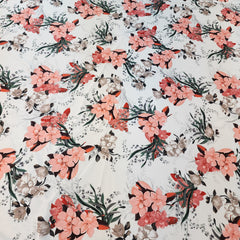 Printed Charmeuse Satin (Coral Garden)