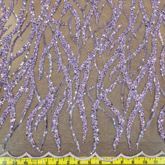 Flowing flame Beaded Sequin Lace (Lavender)