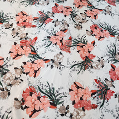 Printed Charmeuse Satin (Coral Garden)
