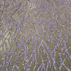 Flowing flame Beaded Sequin Lace (Lavender)