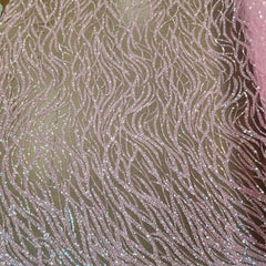 Flowing flame Beaded Sequin Lace (Pink)