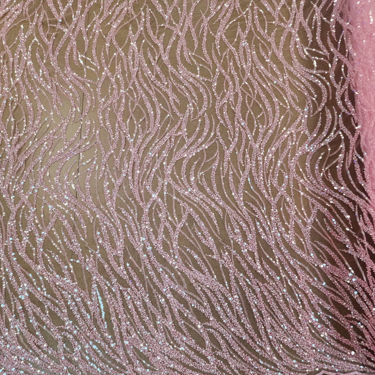 Flowing flame Beaded Sequin Lace (Pink)