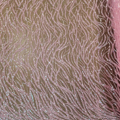 Flowing flame Beaded Sequin Lace (Pink)