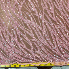 Flowing flame Beaded Sequin Lace (Pink)