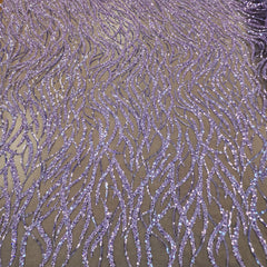 Flowing flame Beaded Sequin Lace (Lavender)