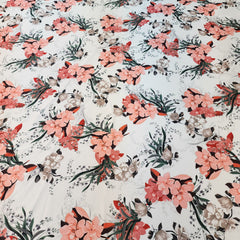 Printed Charmeuse Satin (Coral Garden)