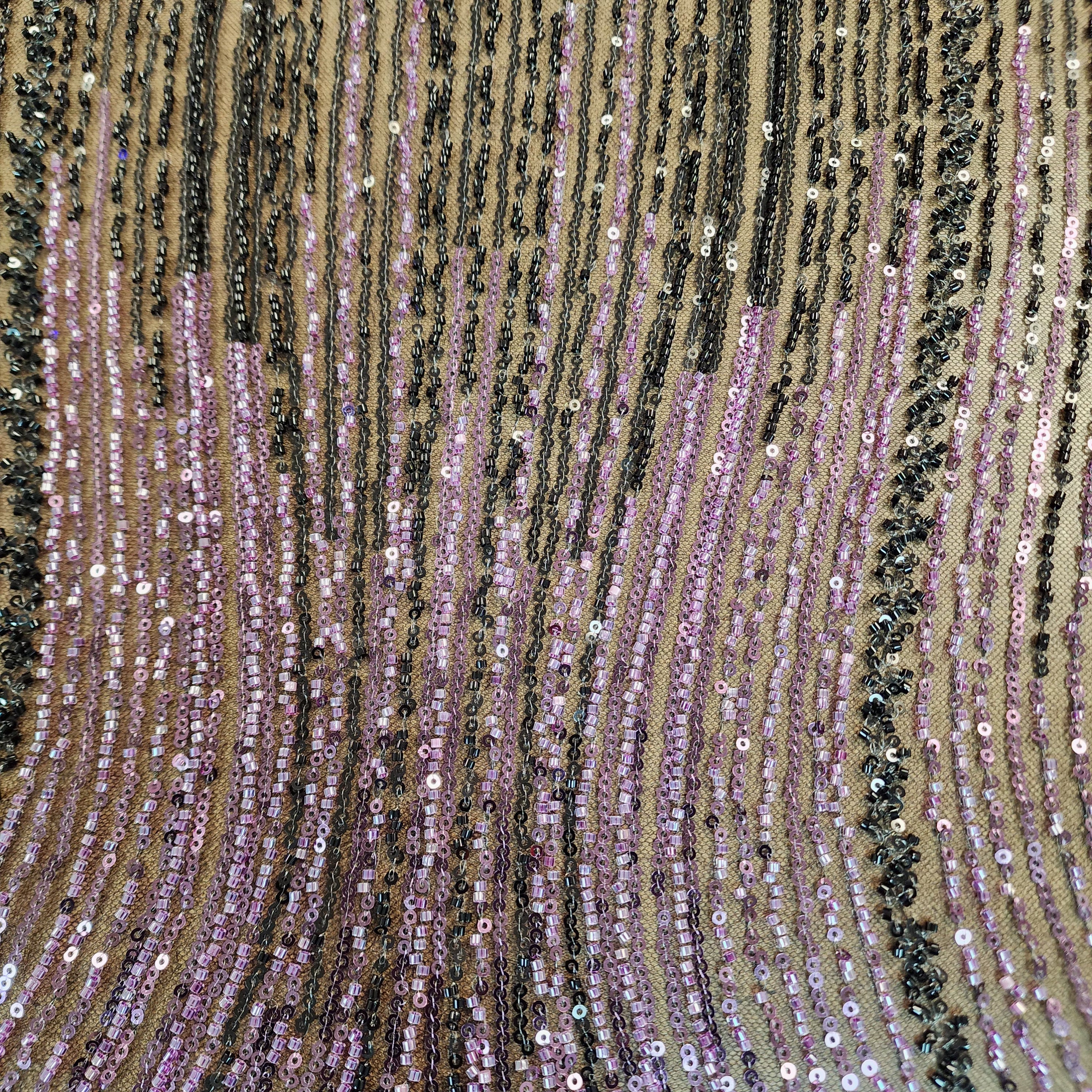 Wave Beaded Mesh (Purple)