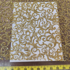 Gilded Baroque Scroll Glitter Mesh