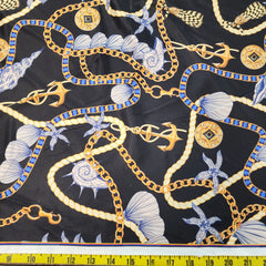 Printed Charmeuse Satin (Regal Chain and Tassel)